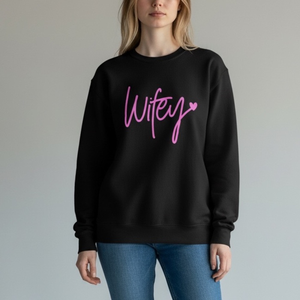 Women’s Wifey Custom Made Crewneck Sweater
